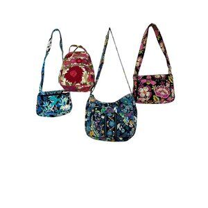 Vera Bradley Lot Of 4 Bags: Floral Patterns Crossbody & Insulated Mini Bag READ